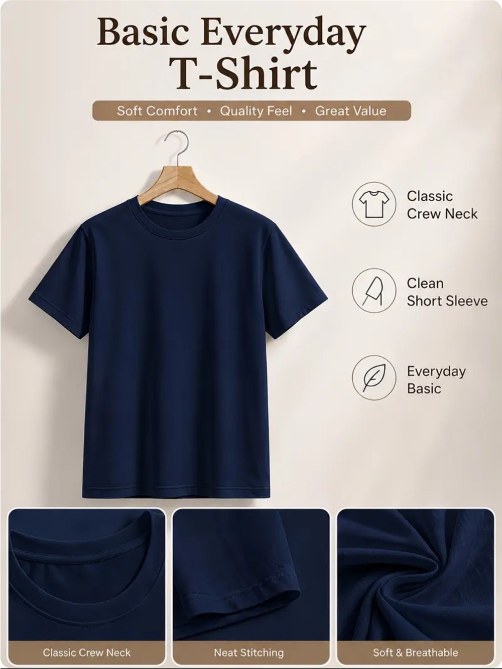 Too Salty To Care Women's Navy Graphic Tee - Picture 2 of 2